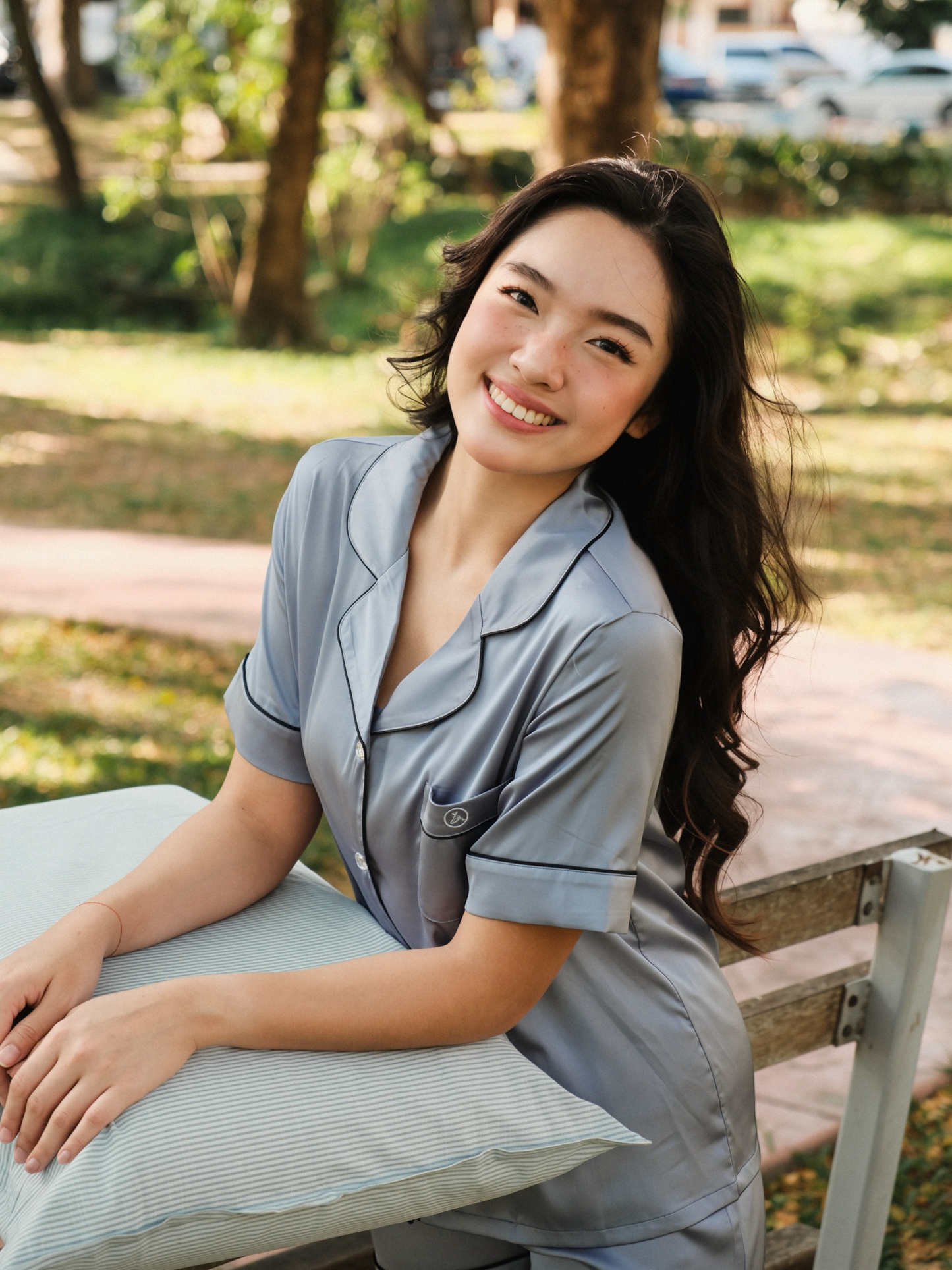 TIMELESS Dusty Slate Blue Short-Sleeve & Shorts Set