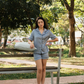 TIMELESS Dusty Slate Blue Short-Sleeve & Shorts Set