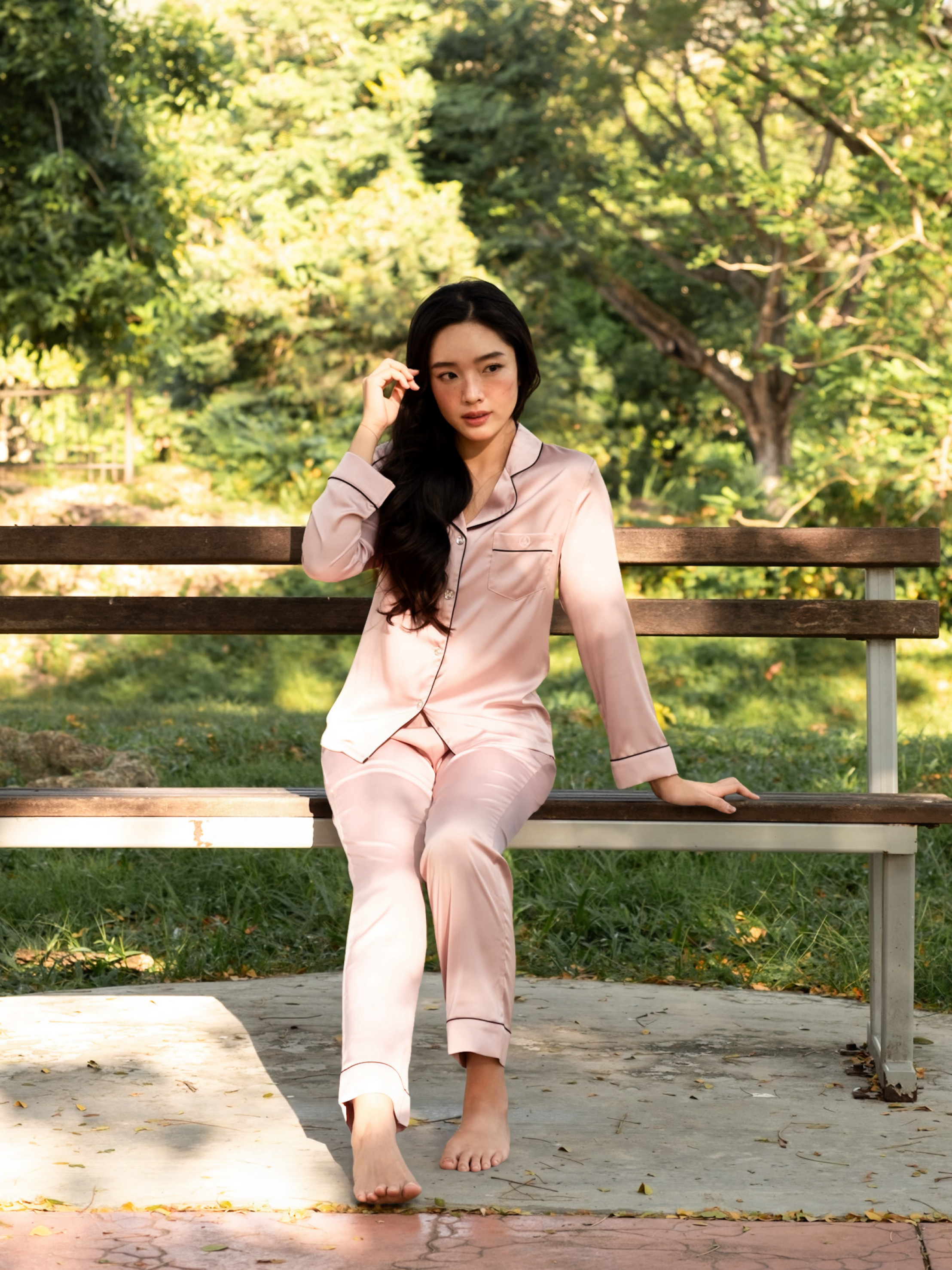 TIMELESS Dusty Rose Blush Long-Sleeve & Pants Set