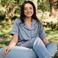 TIMELESS Dusty Slate Blue Short-Sleeve & Pants Set