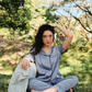 TIMELESS Dusty Slate Blue Short-Sleeve & Pants Set