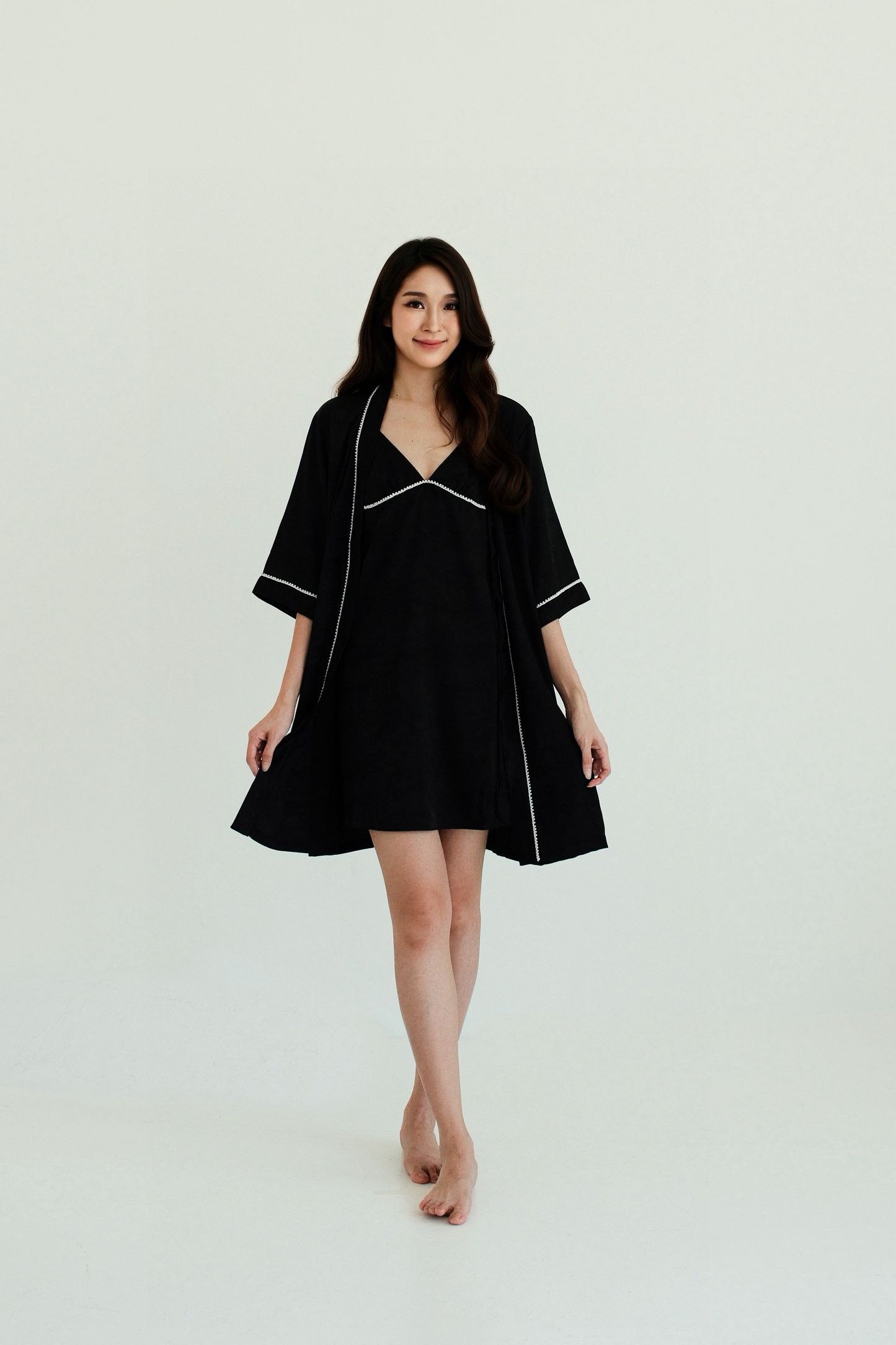 BEA Black Short Nightgown Rope Set