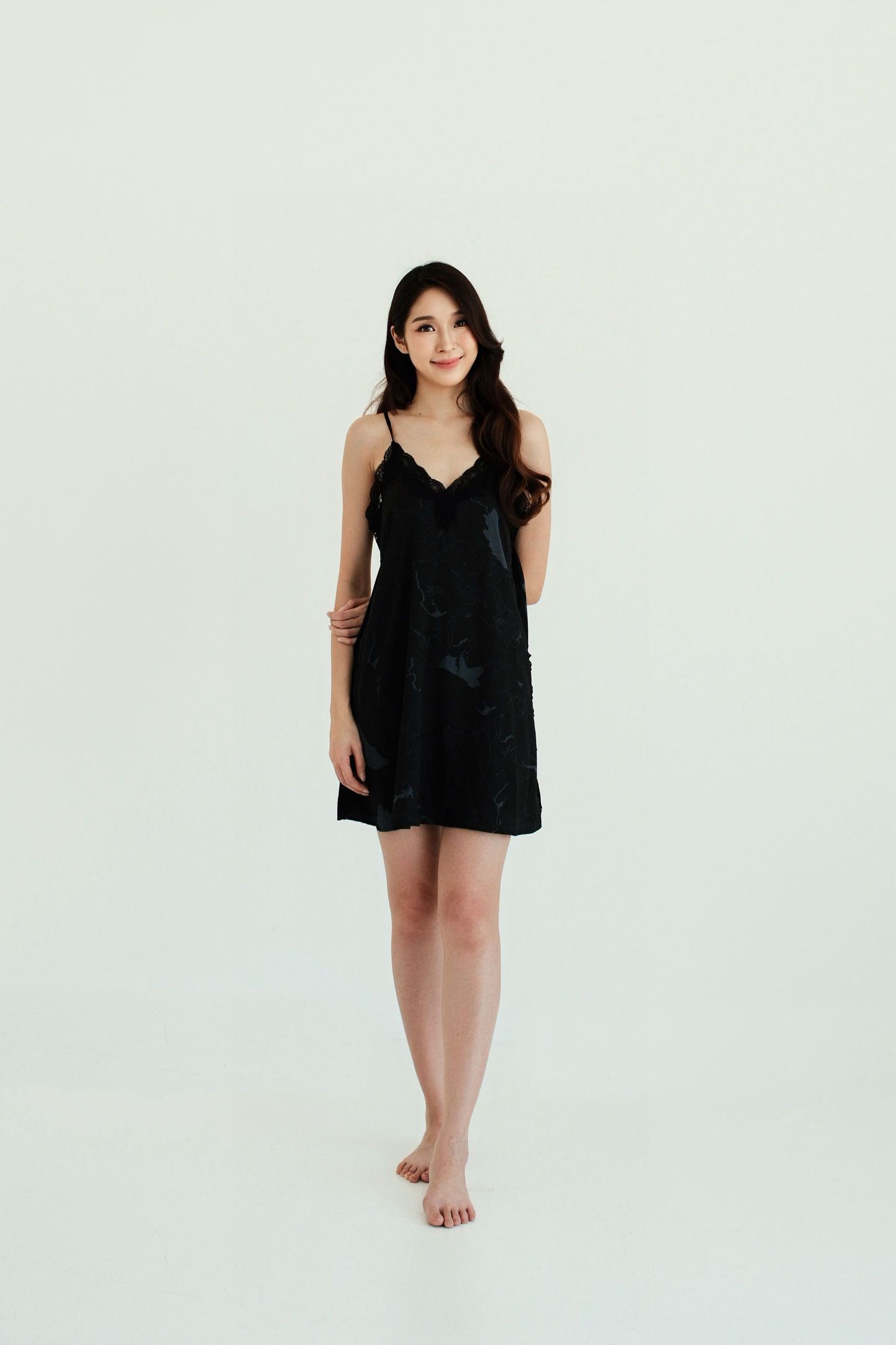 BLAKE Midnight Black Herringbone Texture