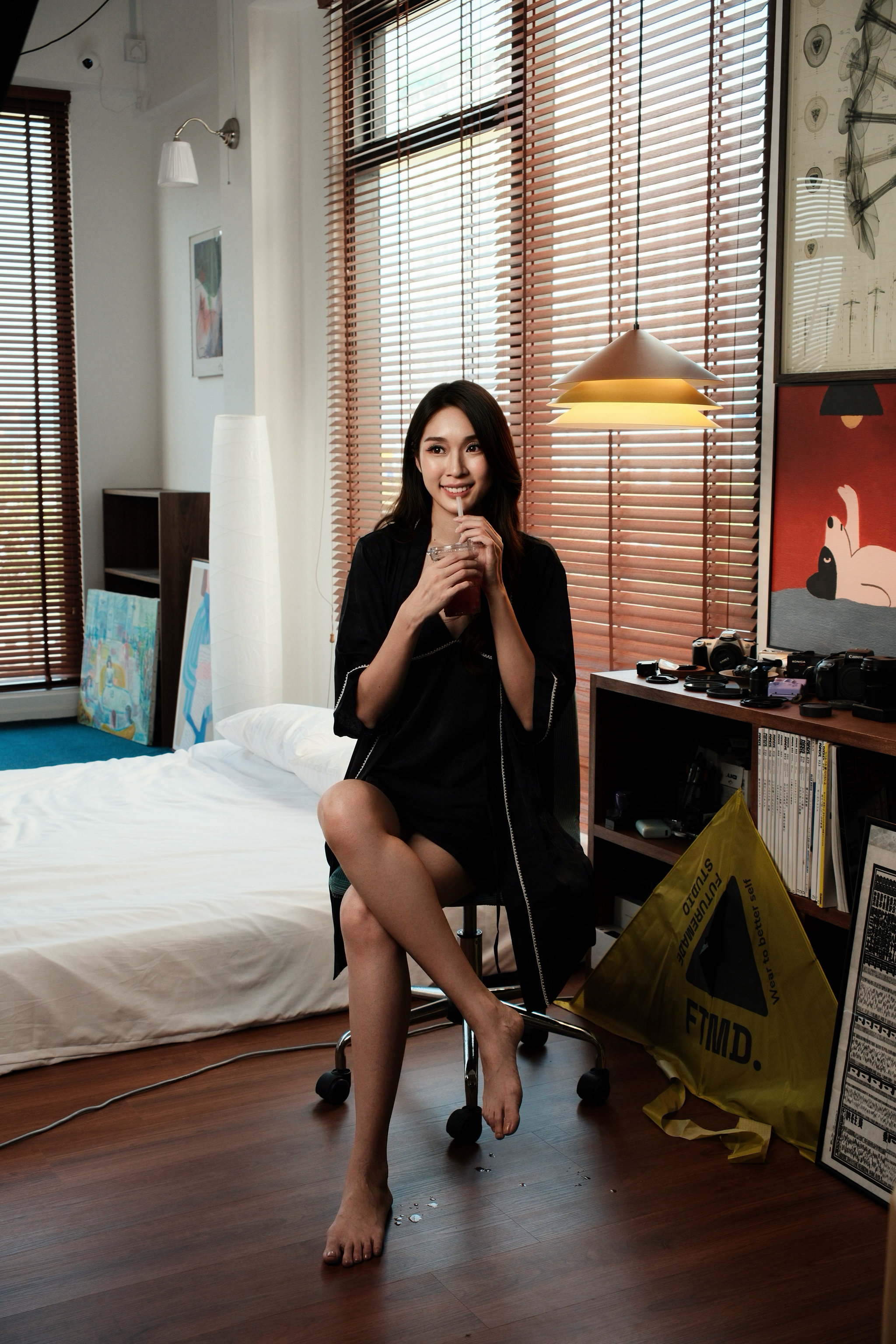 BEA Black Short Nightgown Rope Set