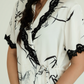 LUNAR Bamboo Print Lace-Trim Kimono Set