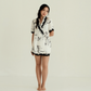 LUNAR Bamboo Print Lace-Trim Kimono Set