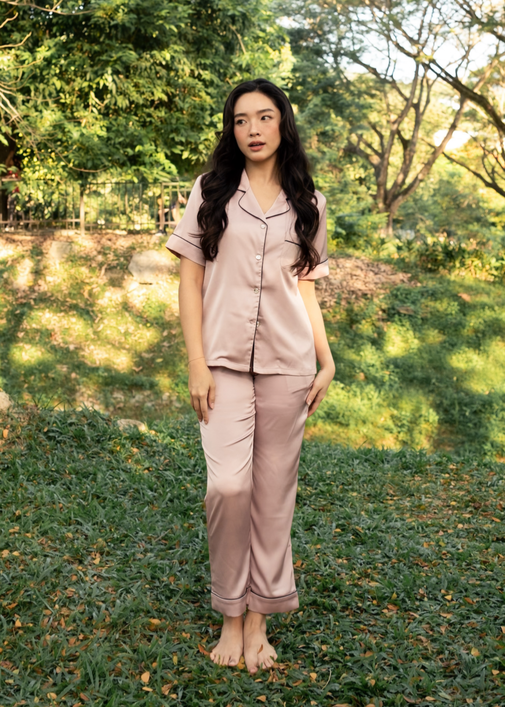 TIMELESS Dusty Rose Blush Short-Sleeve & Pants Set
