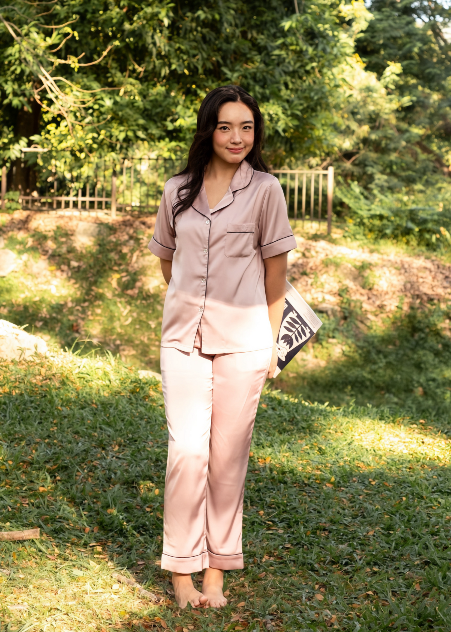 TIMELESS Dusty Rose Blush Short-Sleeve & Pants Set
