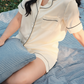 TIMELESS Champagne Ivory Short-Sleeve & Shorts Set