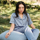 TIMELESS Dusty Slate Blue Short-Sleeve & Pants Set