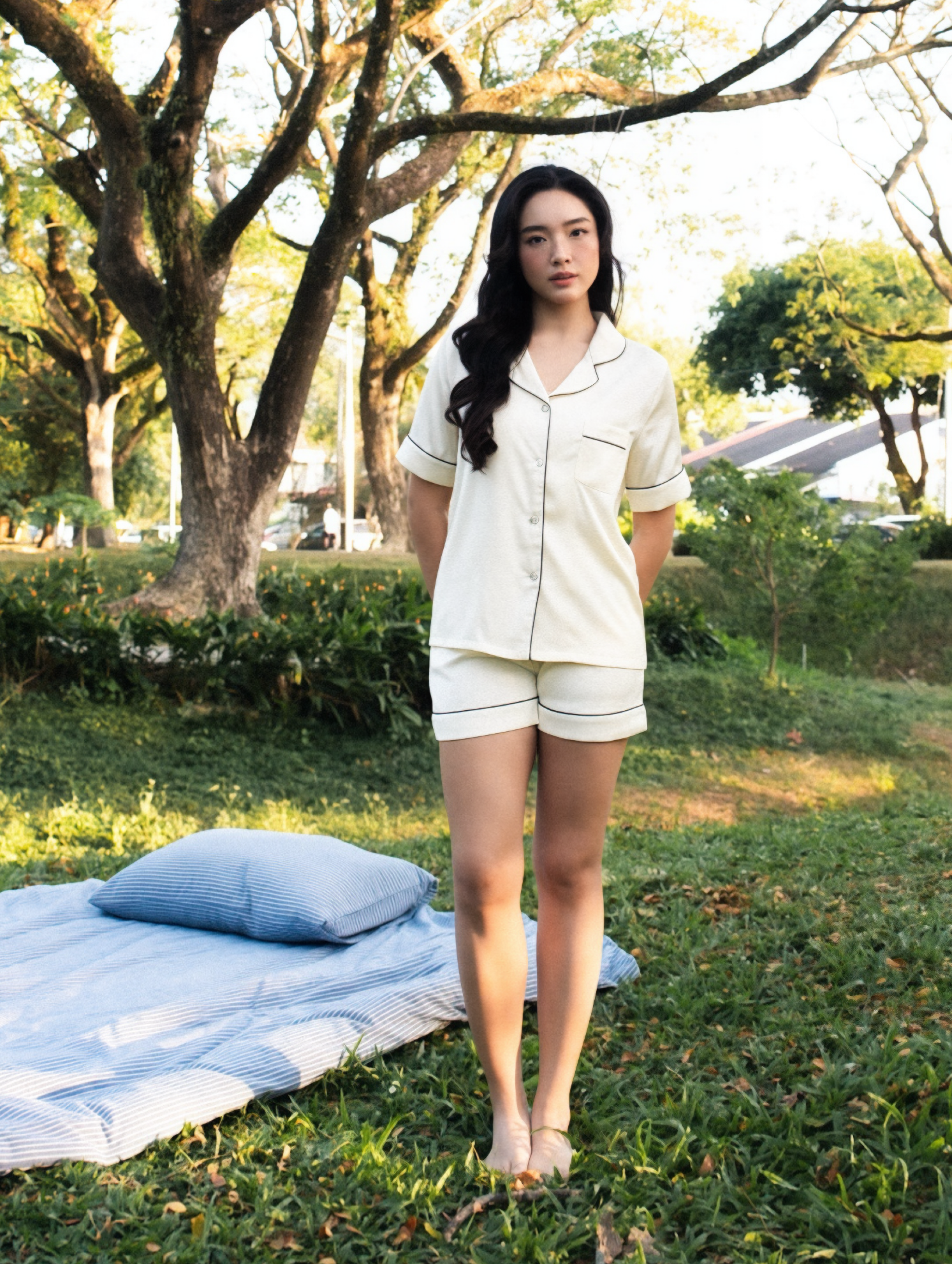 TIMELESS Champagne Ivory Short-Sleeve & Shorts Set