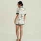 LUNAR Bamboo Print Lace-Trim Kimono Set