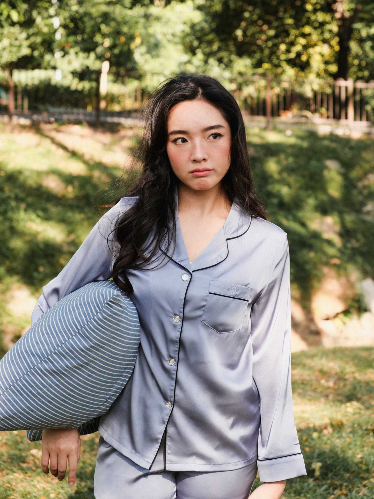 TIMELESS Dusty Slate Blue Long-Sleeve & Pants Set