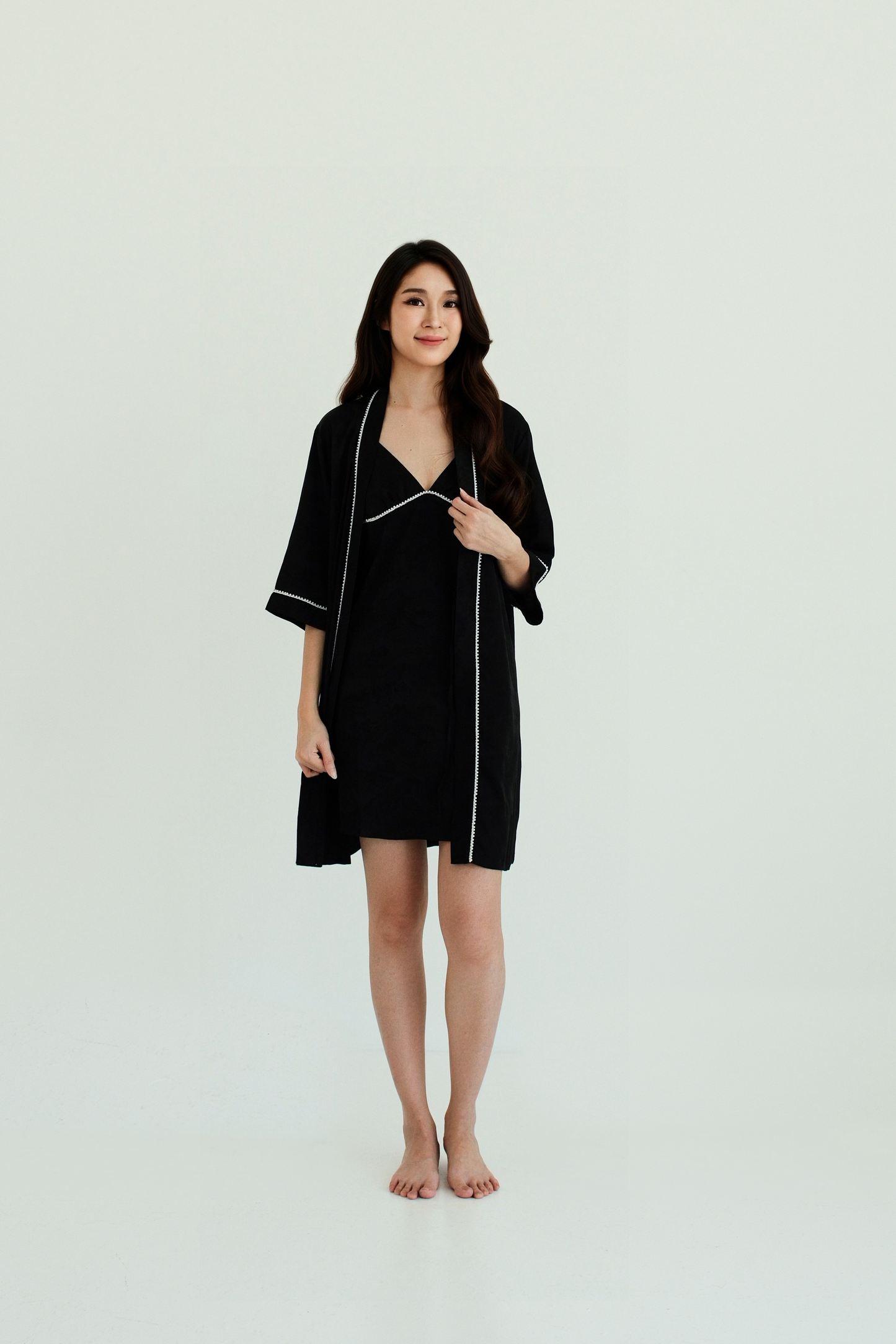 BEA Black Short Nightgown Rope Set