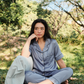 TIMELESS Dusty Slate Blue Short-Sleeve & Pants Set